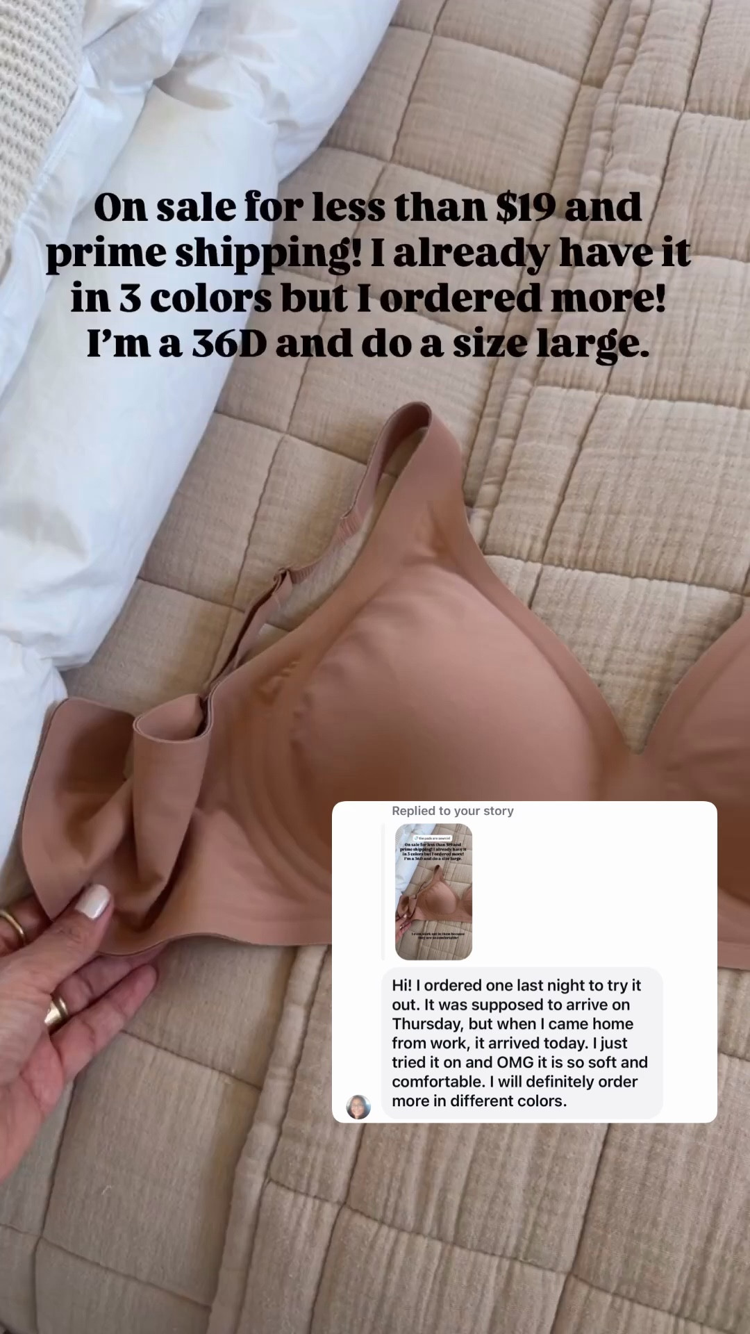 I’m a 36D and did a size large 

#LTKOver40 #LTKSaleAlert