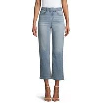Time and Tru Women's High Rise Wide Leg Self Belt Jeans | Walmart (US)
