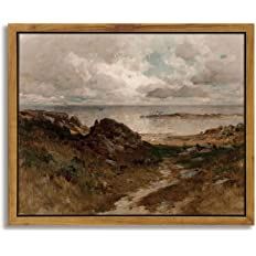 InSimSea Framed Canvas Wall Art Home Decor, Seaside Path Wilderness Landscape Oil Paintings for W... | Amazon (US)