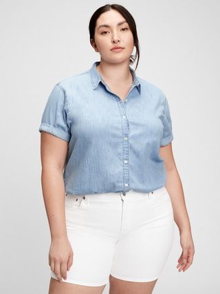 Roll Cuff Denim Shirt with Washwell™ | Gap (US)
