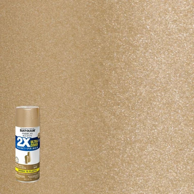 Gold, Rust-Oleum American Accents 2X Ultra Cover Metallic Spray Paint- 12 oz | Walmart (US)