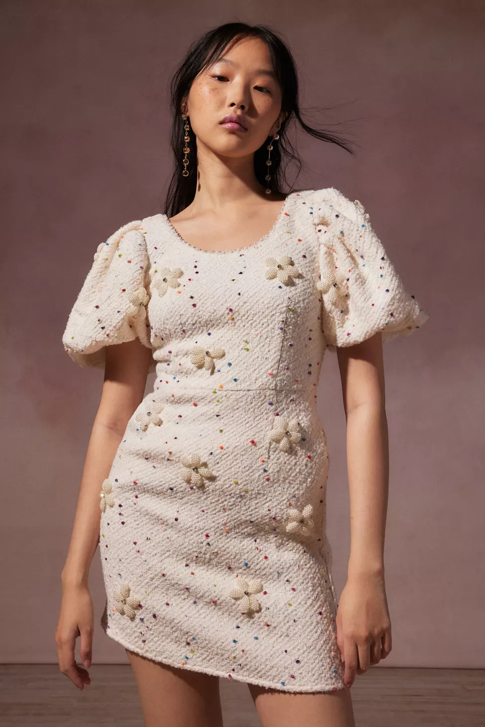 Sister Jane Blossom Tweed Floral Mini Dress | Urban Outfitters (US and RoW)