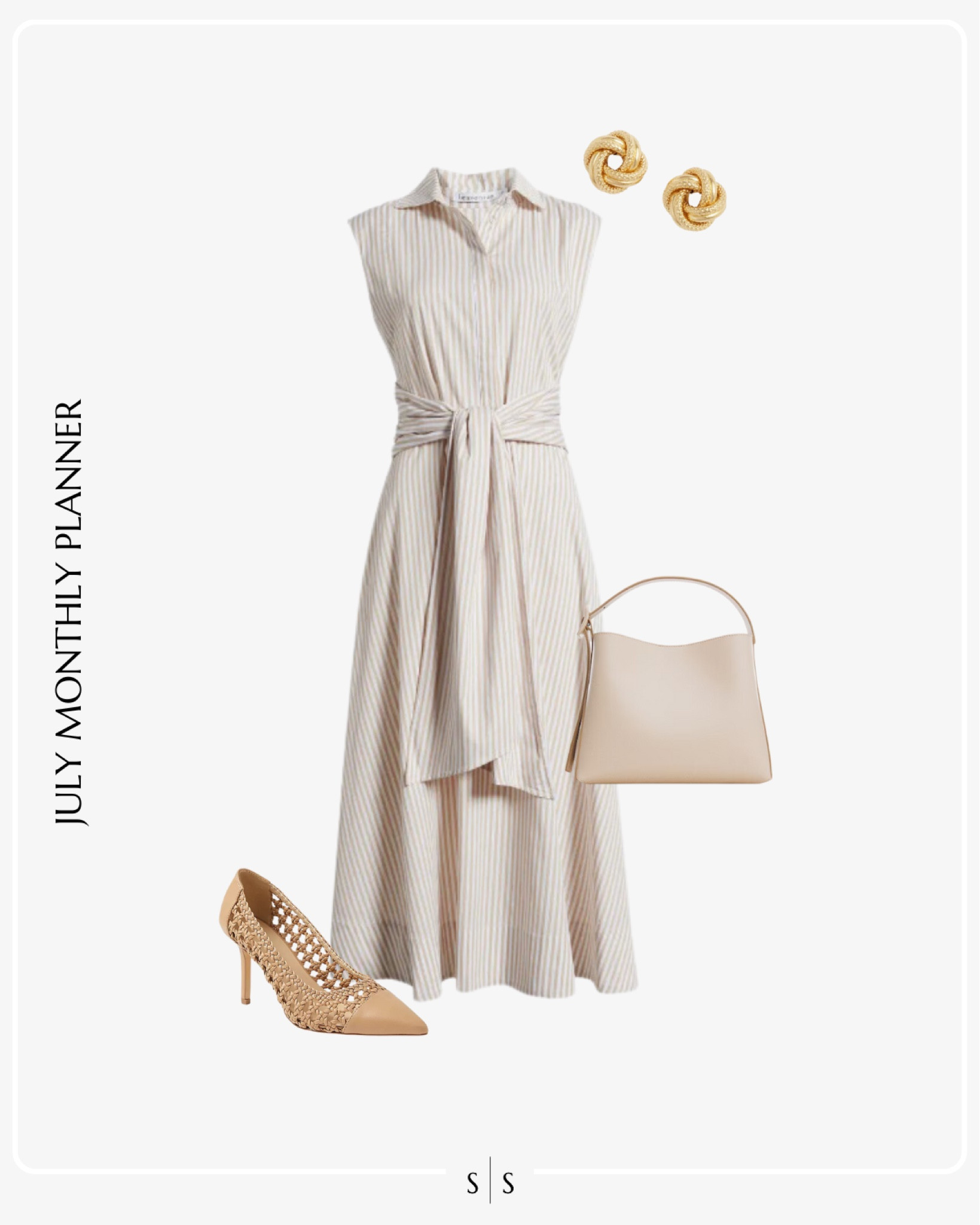 Monthly outfit planner JULY: Summer looks | striped maxi dress, lattice woven pumps, shopper handbag

Workwear, 9 to 5 office look, closet essentialls

See the entire calendar on thesarahstories.com ✨ 


#LTKStyleTip #LTKWorkwear