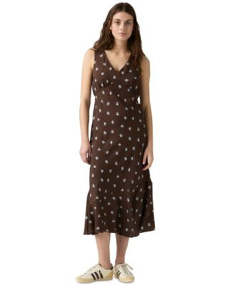 Levi's Brita V-Neck Sleeveless Slip Dress - Runa Floral Java | Macy's