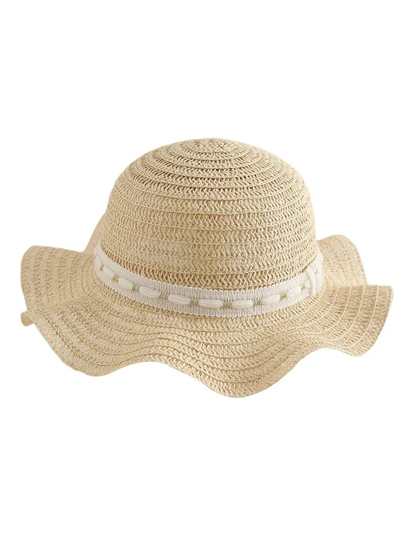 Summer Toddler Girls Straw Hats Cap Family Parent Cute Solid Wide Brim Floppy Outdoor Beach Sun H... | Walmart (US)