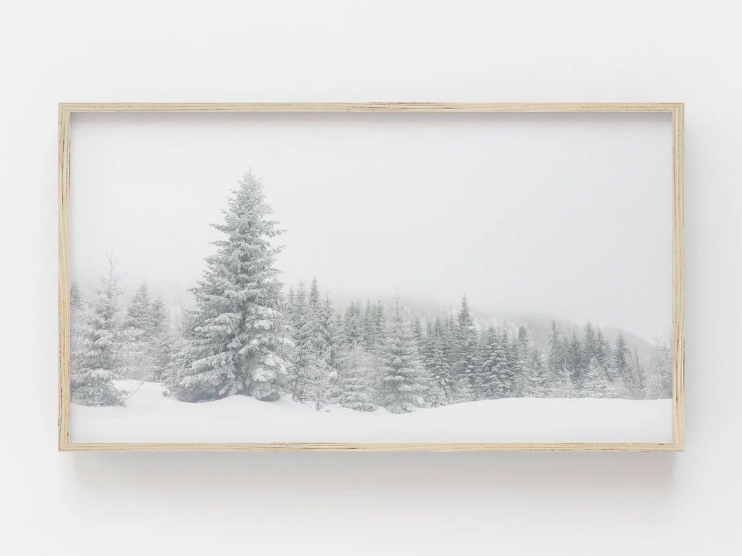 Samsung Frame TV Art  Winter Forest Digital Art  Snowy - Etsy | Etsy (US)