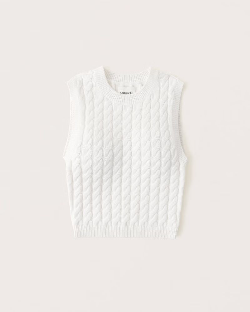 Slim Cropped Crew Sweater Vest | Abercrombie & Fitch (US)