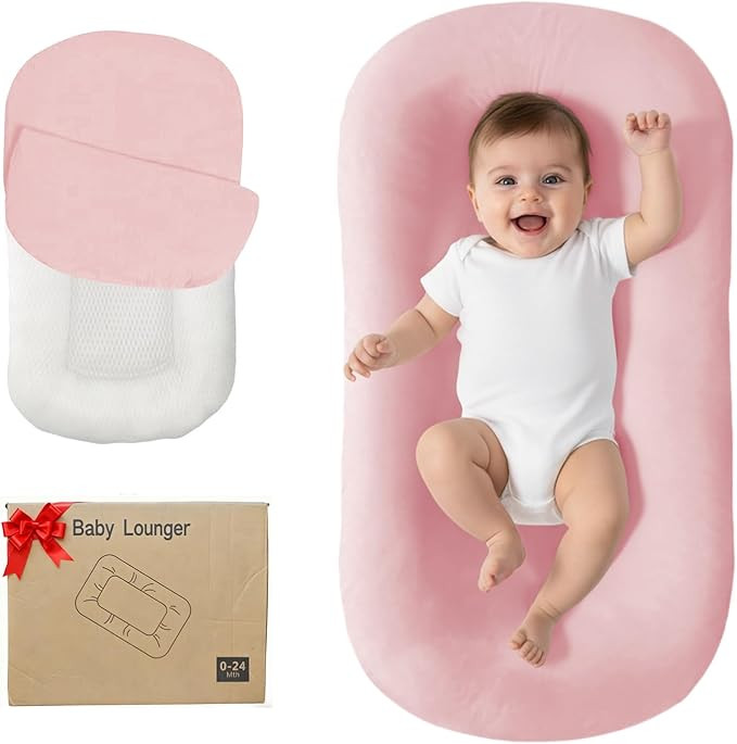 Lucakuins Baby Lounger, Bionic Design Baby Lounger for Newborn 0-24 Months, Soft Organic Cotton B... | Amazon (US)