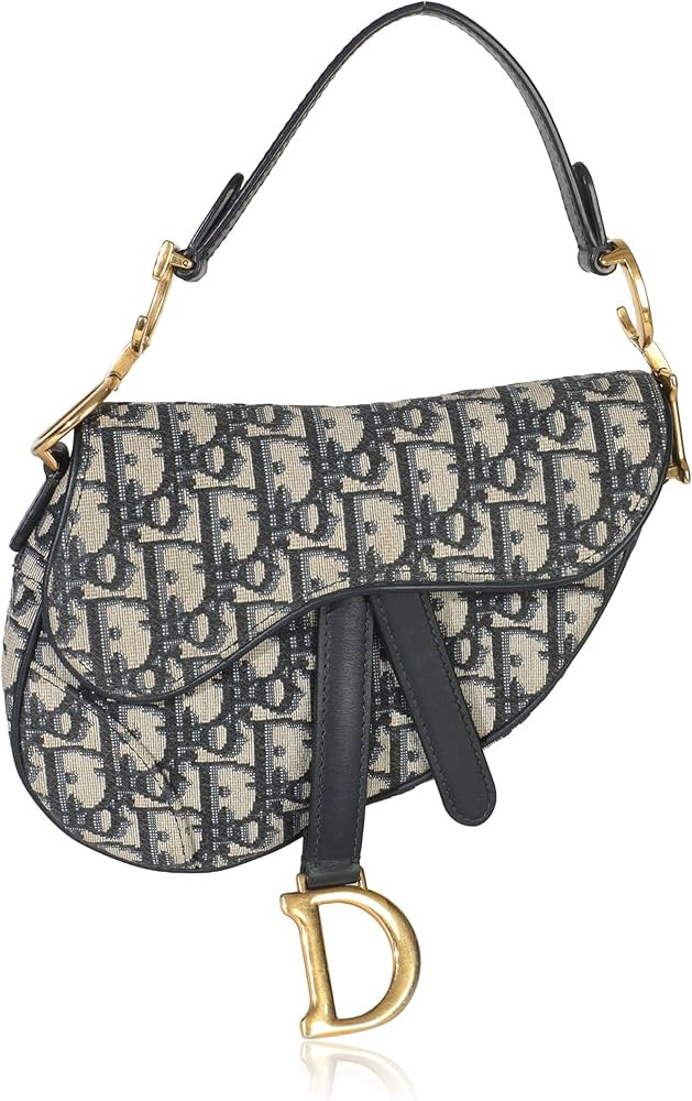 Amazon.com: Dior, Pre-Loved Navy Oblique Mini Saddle Bag, Blue : Amazon Luxury | Amazon (US)