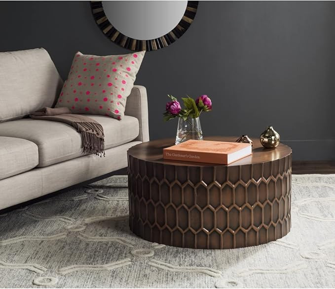 Safavieh Home Collection Corey Antique Copper Coffee Table | Amazon (US)