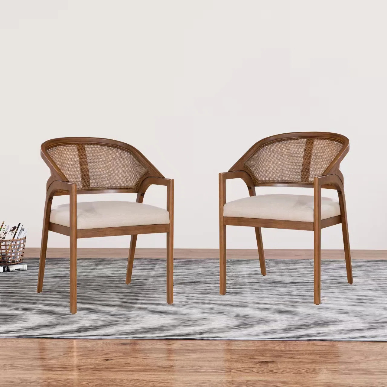 Aliha 19'' H Foam Padding Upholstered Cane Back Side Chair (Set of 2) | Wayfair North America