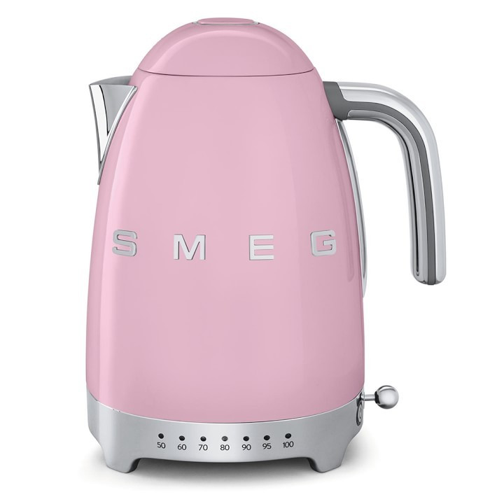 Smeg Variable Temperature Kettle 3D Logo, Pink | Williams-Sonoma