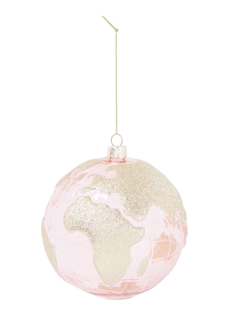 Vondels Globe kerstbal 10 cm • Zalmroze • de Bijenkorf | De Bijenkorf (NL)