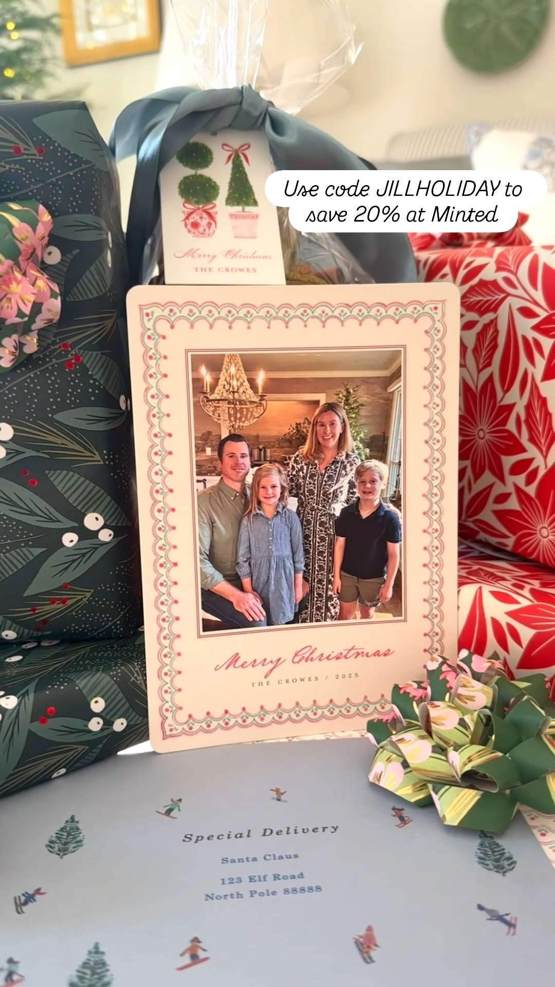 I’ve used Minted for our Christmas cards for years now, and honestly… it’s become one of my biggest holiday time-savers. ✨ What used to be something I’d put off is now SO easy — Minted saves all of our addresses year-to-year and even prints them directly onto the envelopes. Bless. 🙌🏼
And it’s not just cards! Minted also has customizable gift tags (so cute!) plus beautiful wrapping paper and bows to make gifting feel fun again. It’s truly made the whole season easier and more enjoyable for me.
Use my code JILLHOLIDAY (all caps!) to save 20% on stationery and gifts. * exclusions apply #ad #minted
#ltkhome #ltksale @minted 

#LTKSaleAlert #LTKHoliday #LTKHome
