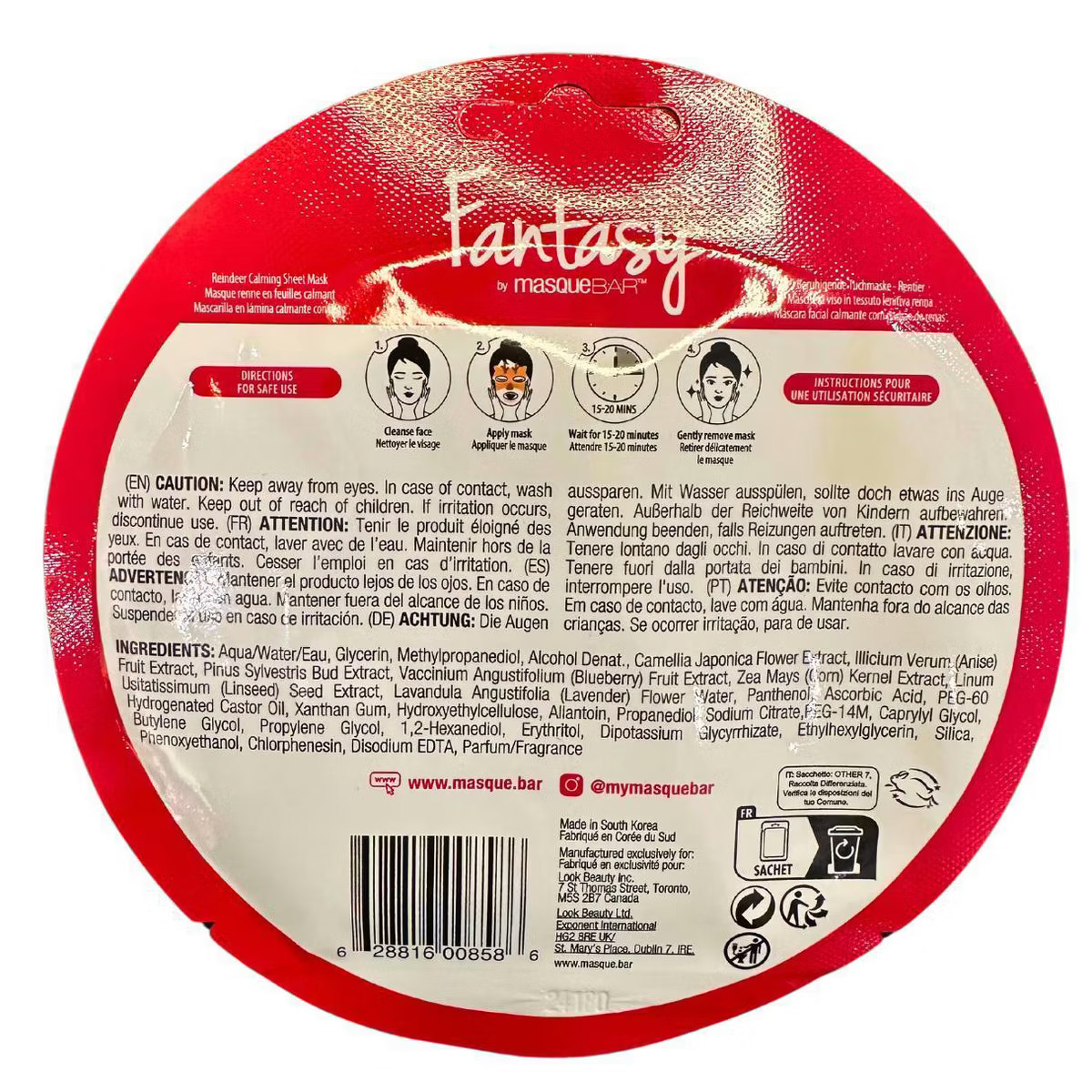 Fantasy by Masque Bar Holiday Reindeer Sheet Mask | Target