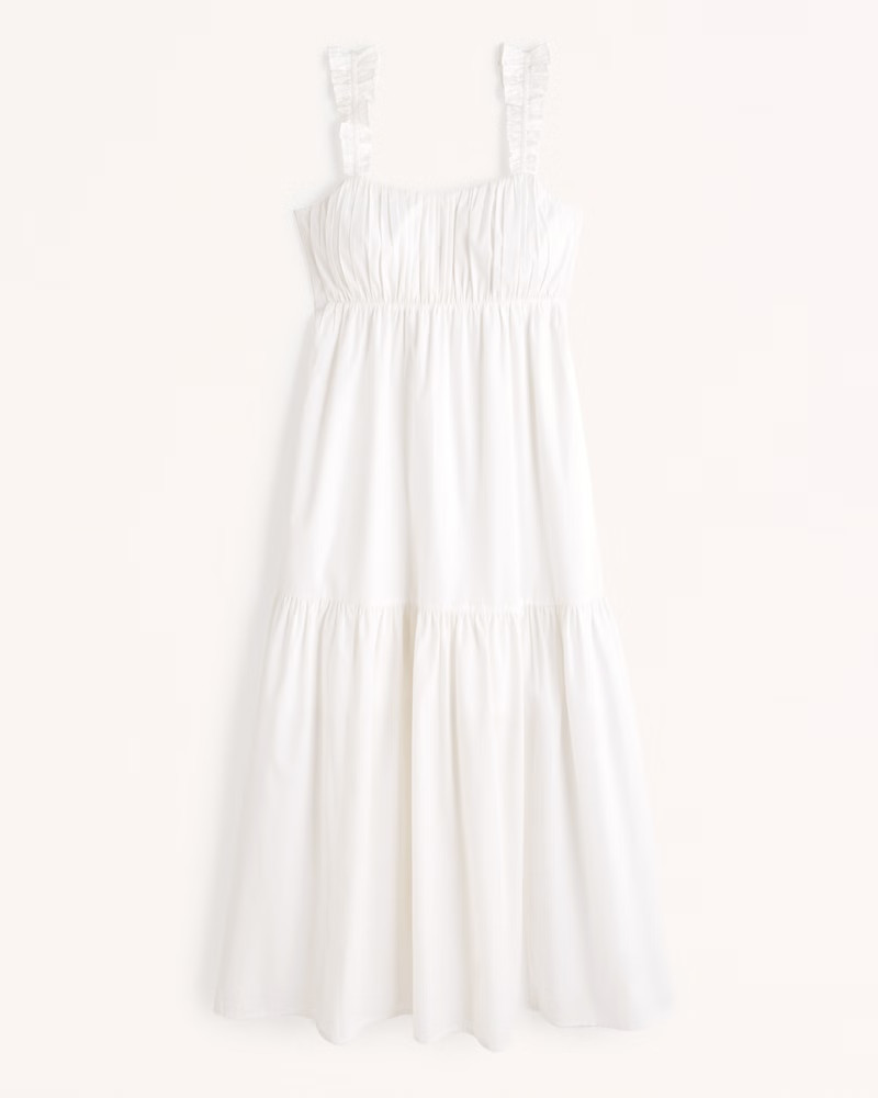 Bow Back Poplin Maxi Dress | Abercrombie & Fitch (US)