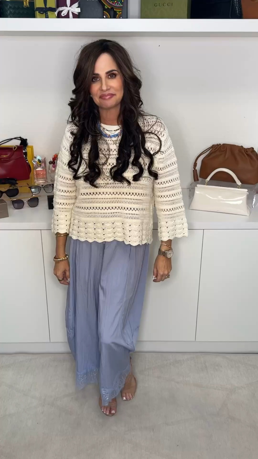 Look 3 
Adding a crochet top is the perfect pairing for these pants during the summer. Top sm , pants sm .

#LTKootd #LTKOver40 #LTKPetite