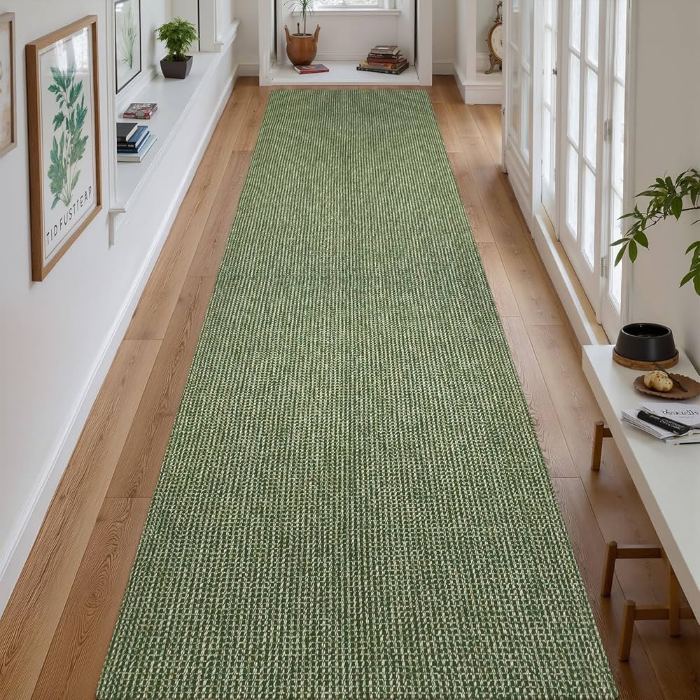 Uphome Kitchen Runner Rug, 2'6x12 Washable Boho Rug Runners for Hallways Non Slip, Low Pile Woven... | Amazon (US)