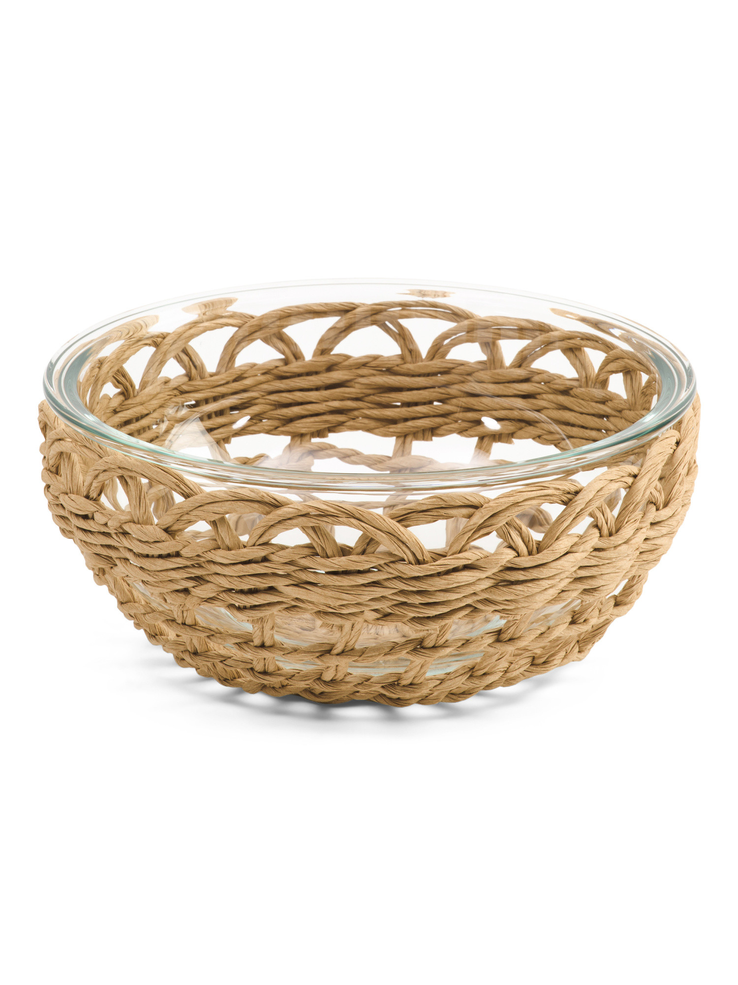 9in Round Glass And Rattan Oven To Table Mixing Bowl | Gifts For Home | Marshalls | Marshalls