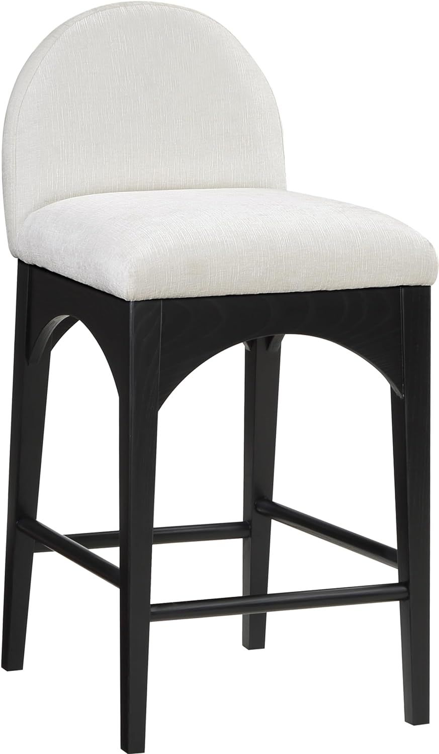 Meridian Furniture 392Cream-C Waldorf Collection Art Deco Stool with Soft Cream Chenille Fabric, ... | Amazon (US)