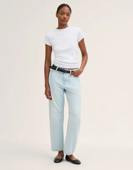The Short Curvy Darted Barrel-Leg Jean in Airy Denim | Madewell