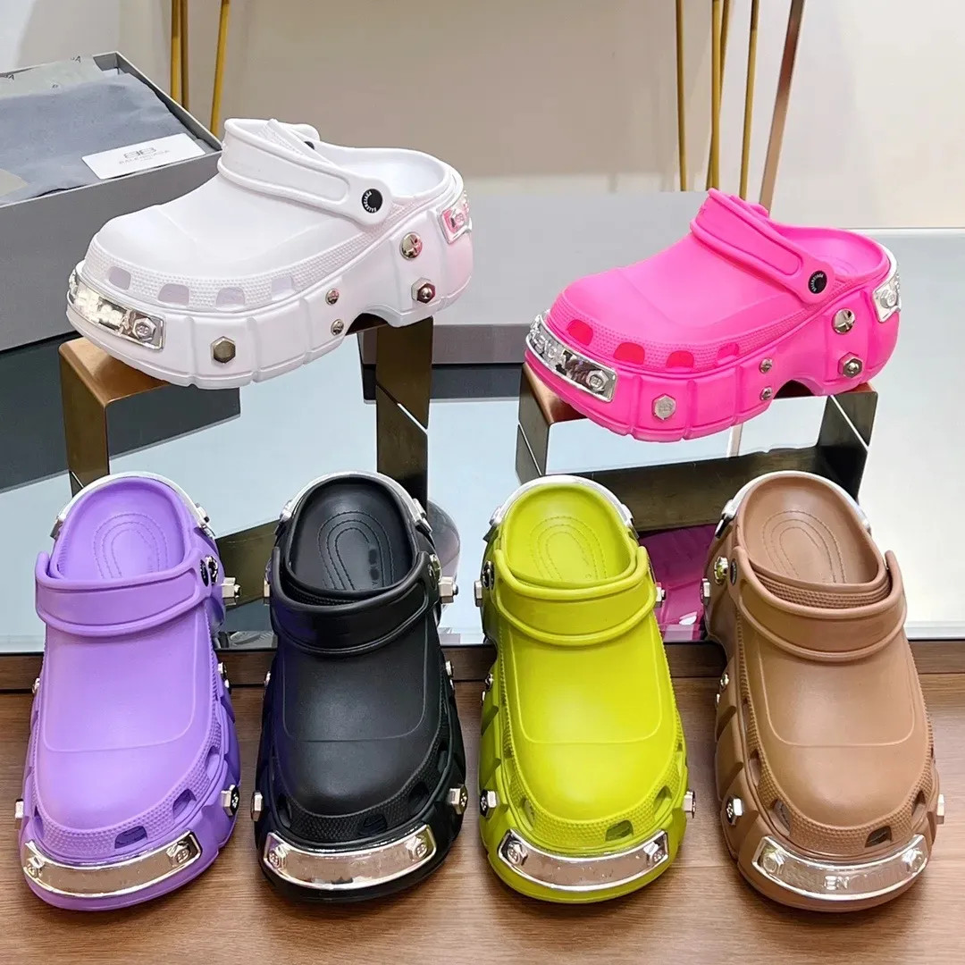 Designer's high-quality rubber hole shoes thick soles fashionable sets round toe fashionable men'... | DHGate