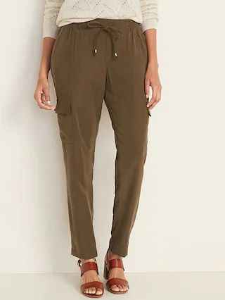 Mid-Rise Soft Pull-On Cargo Pants for Women | Old Navy (US)