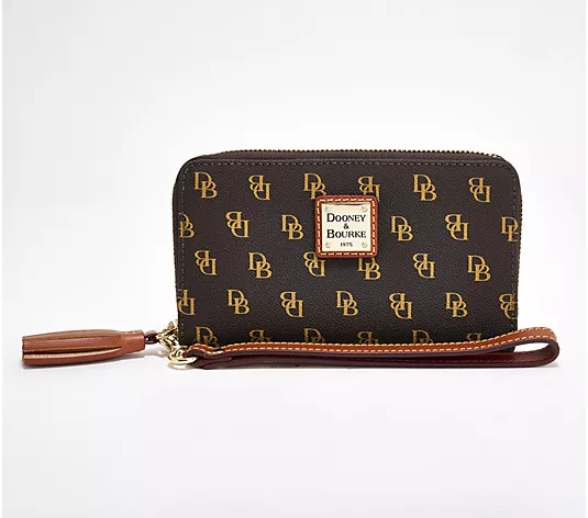Dooney & Bourke Coated Cotton Gretta Zip Around Wristlet - QVC.com | QVC