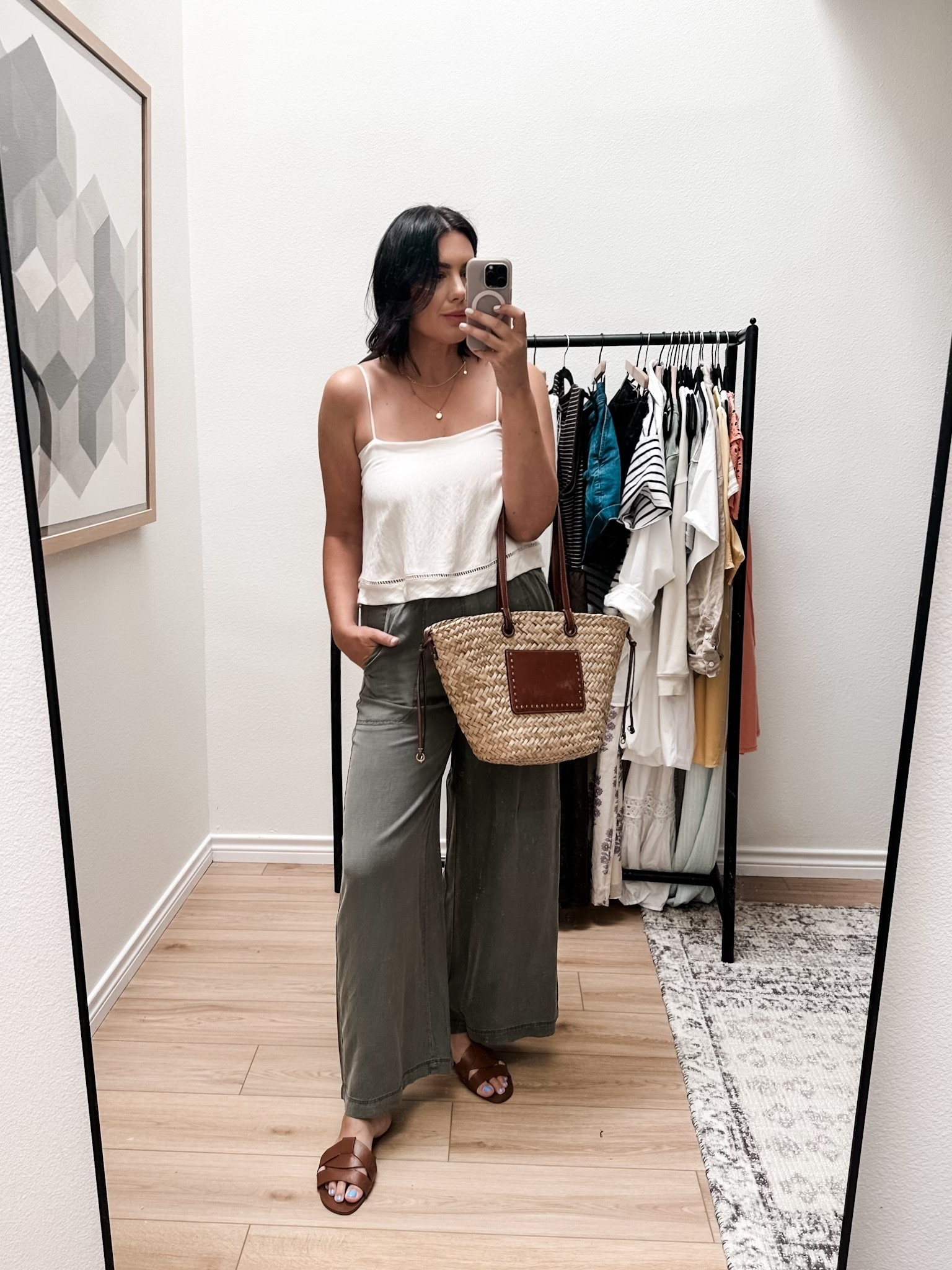 My pants are 20% off at Splendid! I’m in the medium, tts! This is the full length pair but I’ll link a cropped version too.

I’m in the large of the cami — runs small!