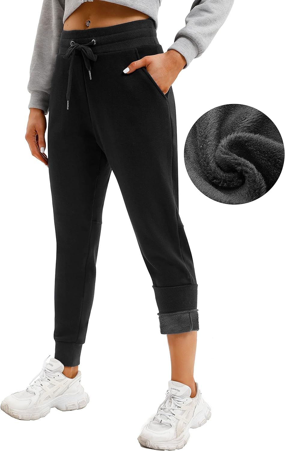 IUGA Fleece Lined Sweatpants Women Joggers with Pockets High Waisted Sherpa Winter Pants for Wome... | Amazon (US)