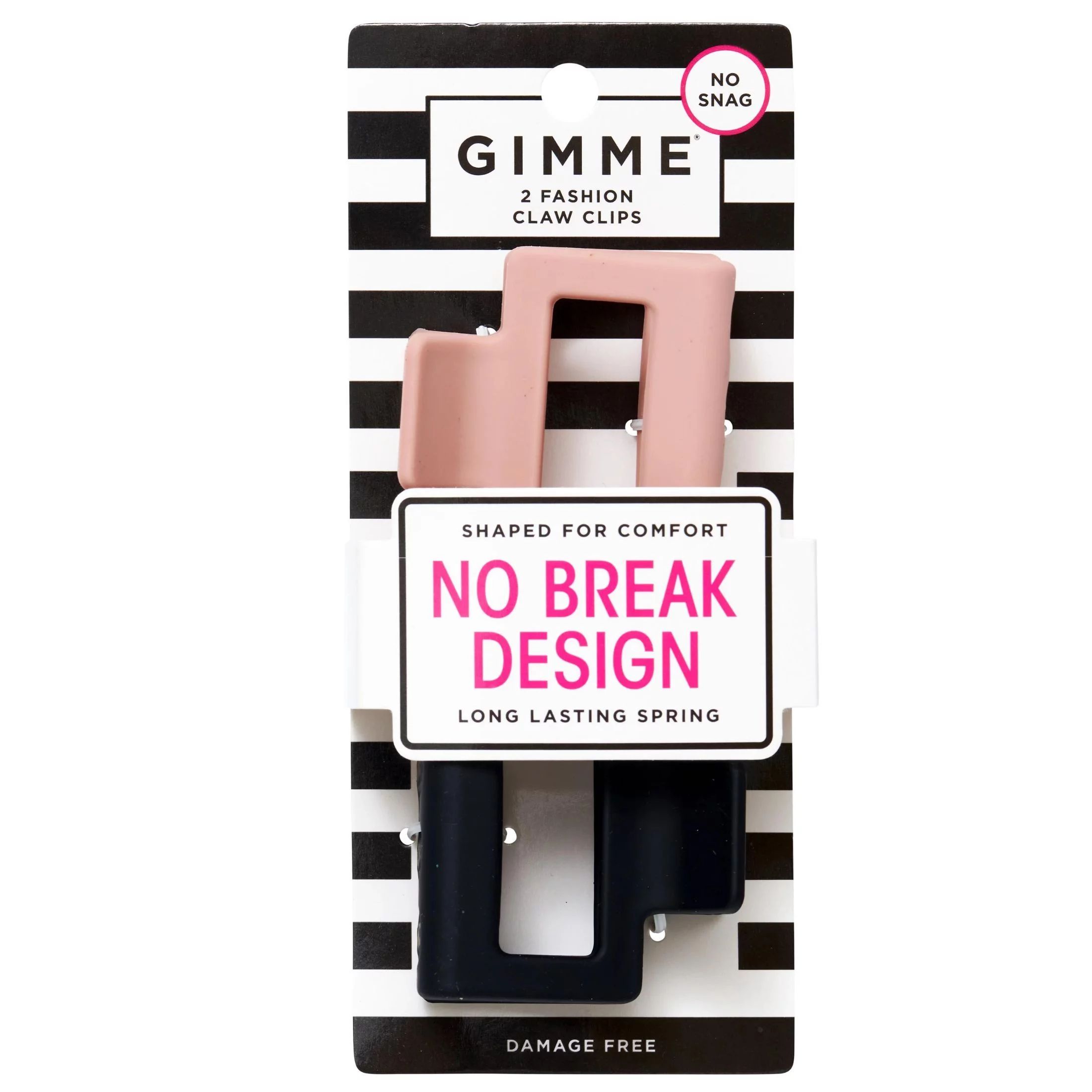 Gimme Rectangle Claw Clip Medium, Pink Black, 2 Ct | Walmart (US)