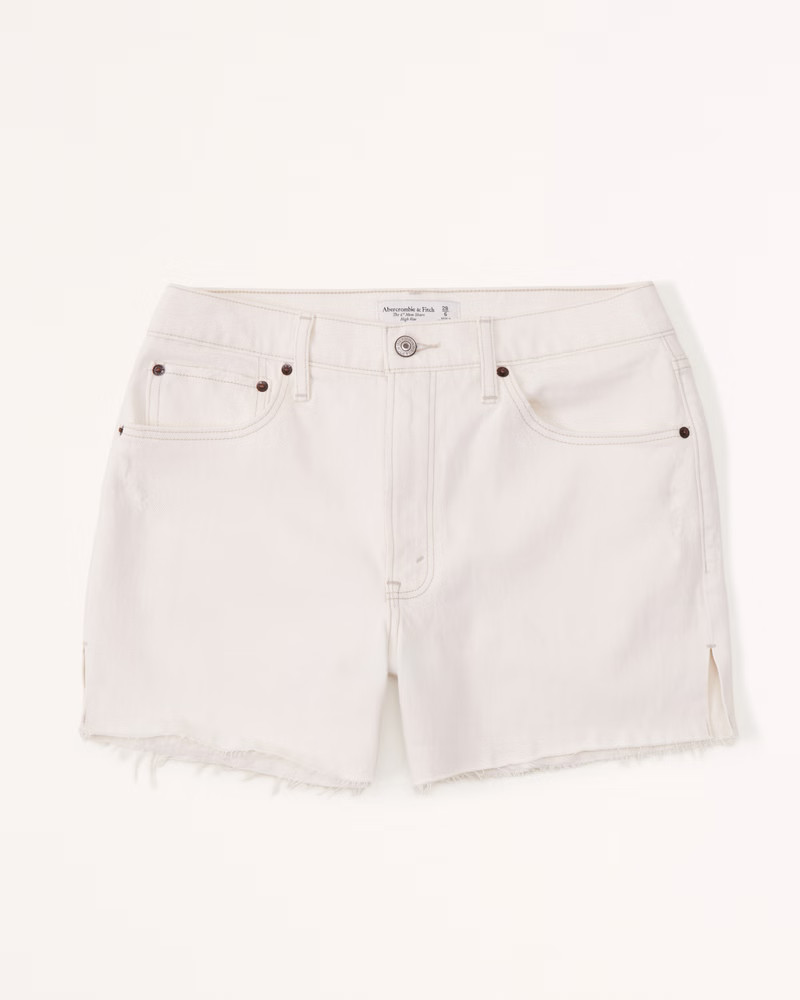 Curve Love High Rise 4 Inch Mom Shorts | Abercrombie & Fitch (US)