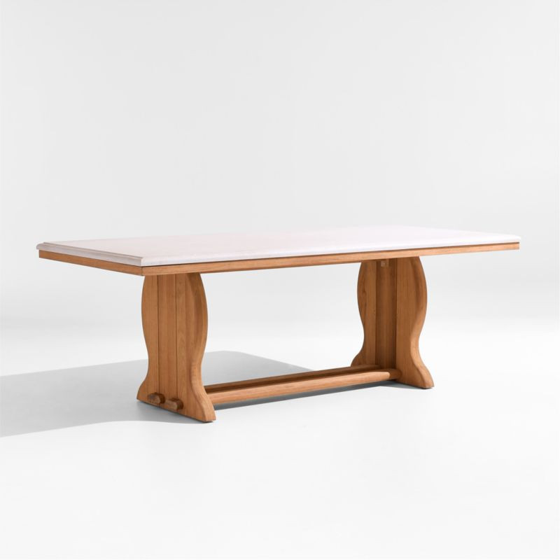 The Townsend 85.5" Wood and Stone Outdoor Dining Table by Jake Arnold | Crate & Barrel | Crate & Barrel
