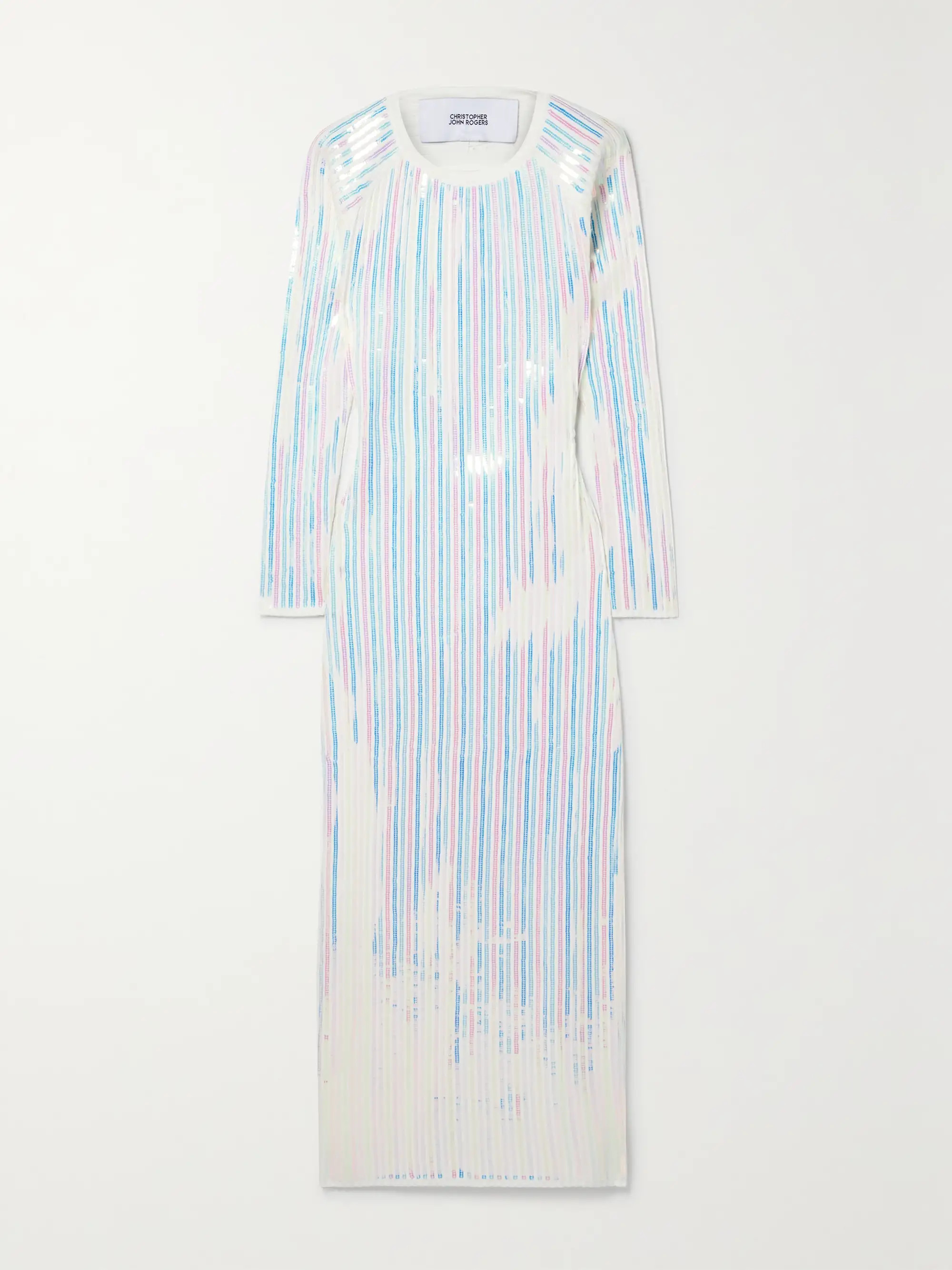 Open-back sequin-embellished stretch-knit midi dress | NET-A-PORTER (US)