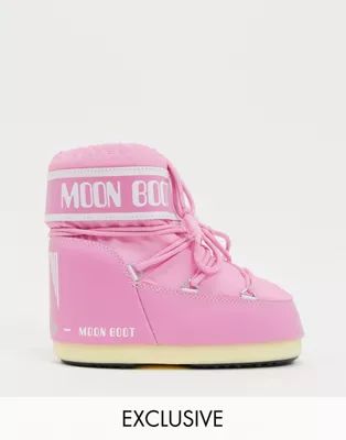 Moon Boot Classic Low snowboots in pink | ASOS (Global)