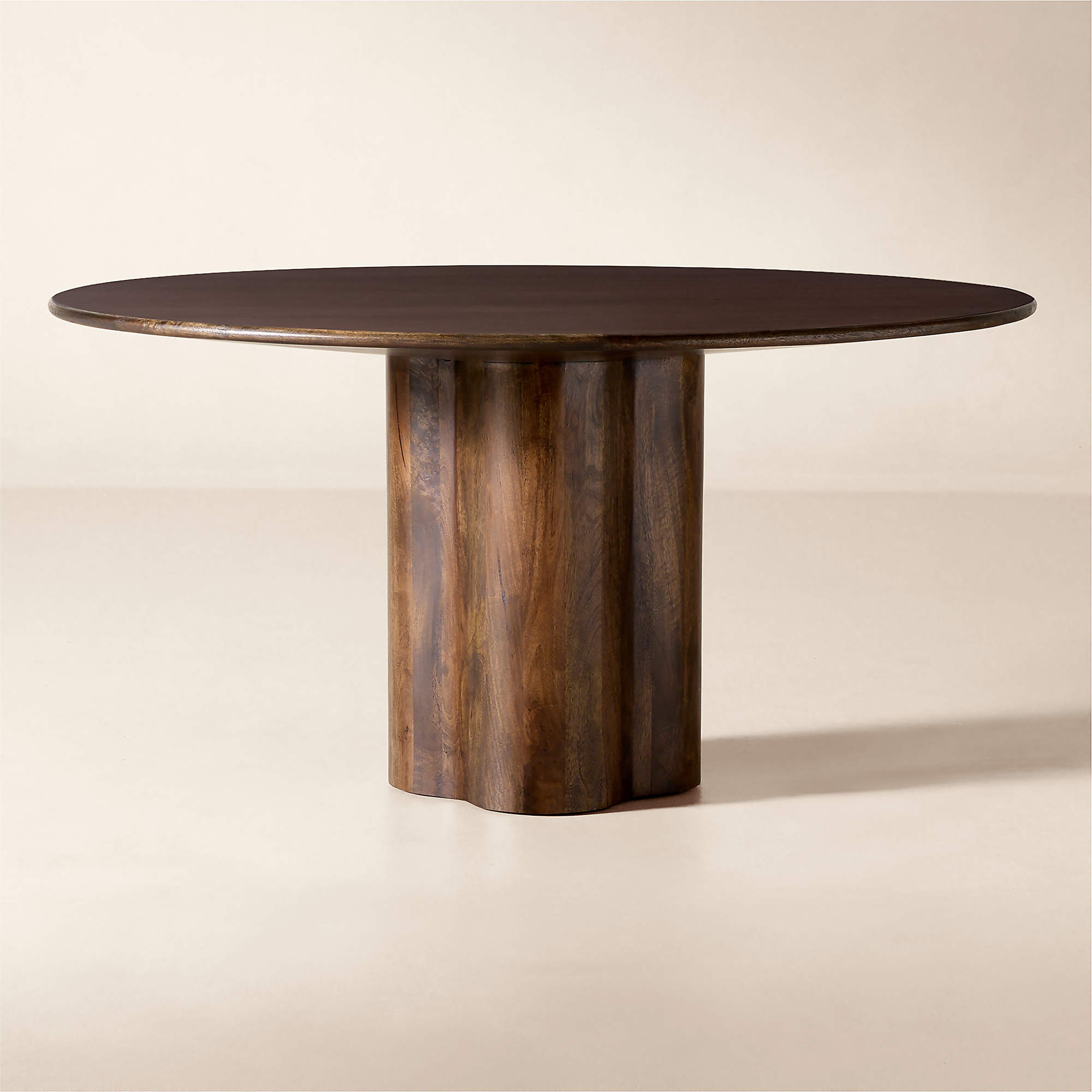 Viggo 60" Round Dark Mango Wood Dining Table | CB2 | CB2