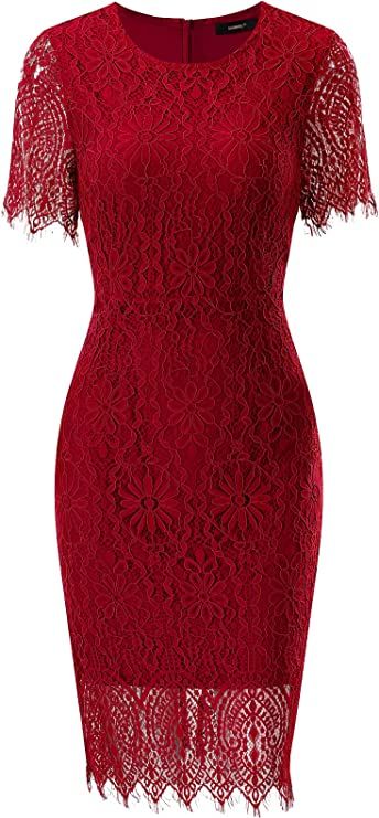 Women's Elegant Floral Lace Bodycon Cocktail Lace Dress | Amazon (US)