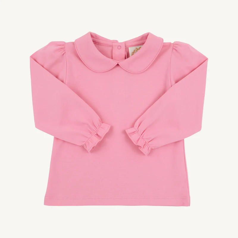 Maude's Peter Pan Collar Shirt Long Sleeve Pima - Hamptons Hot Pink | The Beaufort Bonnet Company