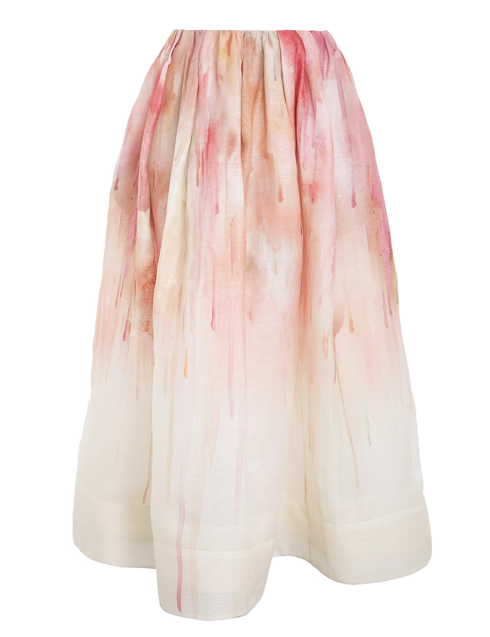 Skirts-Dancer Gathered Maxi Skirt-Abstract Blush-1-Zimmermann | ZIMMERMANN (US, CA, EU, MENA)
