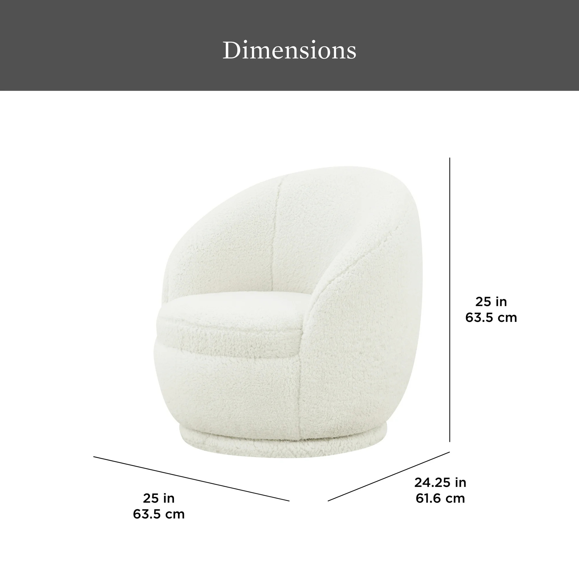 Better Homes & Gardens Mira Kids Swivel Chair, Cream Faux Shearling | Walmart (US)