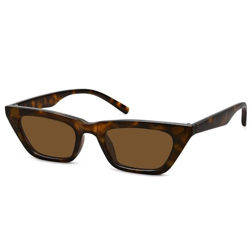 Fozono Narrow Square Cat Eye Sunglasses for Women | Retro Vintage-Chic UV400 Protection Driving shades, Petite-Friendly for Beach, Vacations & Daily Wear | Amazon (US)