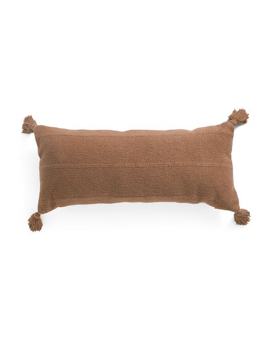 14x32 Textured Pillow With Tassels | TJ Maxx