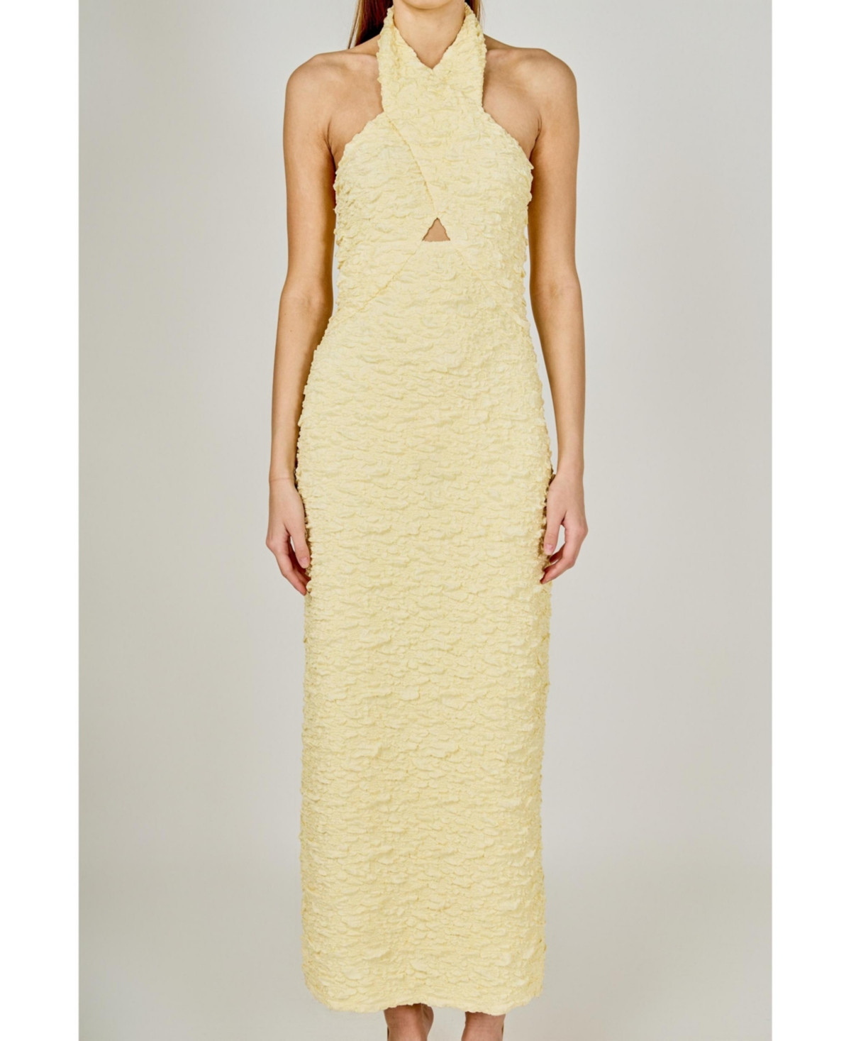 endless rose Women's Strechy Halter Neck Midi Dress - Butter yellow | Macy's