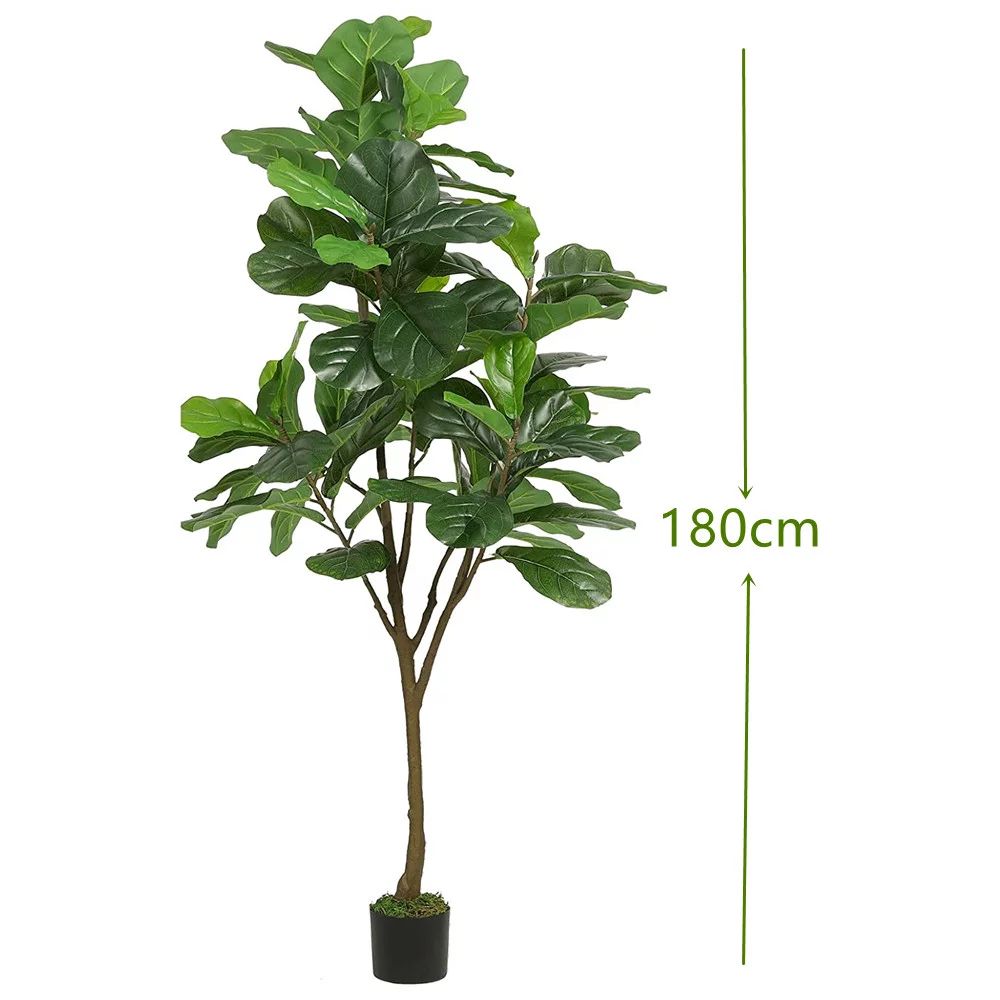 70" Artificial Fiddle Leaf Fig Tree,6ft 86 Faux Fiddle Leaves Fake Fig Silk Tree in Pot Artificia... | Walmart (US)