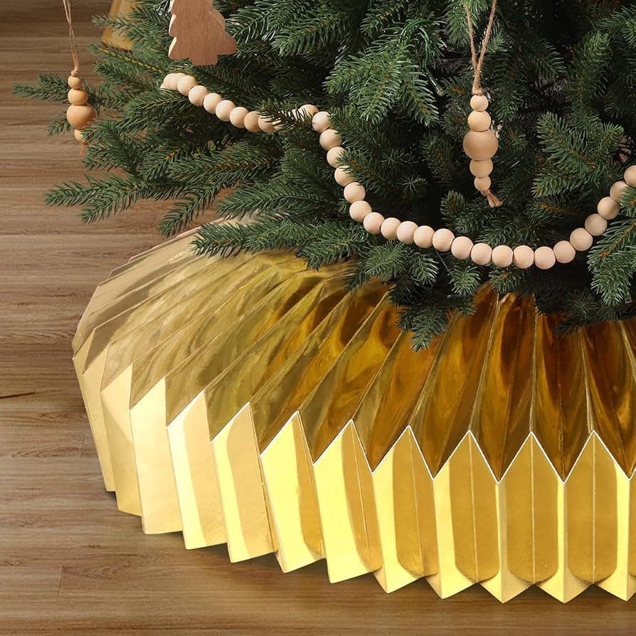 JOICEE Honeycomb Christmas Tree Collar,Foldable Paper Christmas Tree Ring Modern Tree Base Cover ... | Amazon (US)