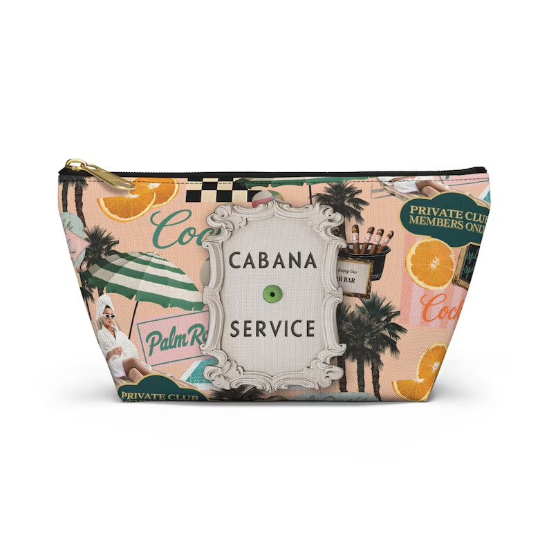 Cosmetic Bag, Palm Springs Style, Cabana Service Makeup Pouch, Gift for Her, Bachelorette, Travel... | Etsy (US)