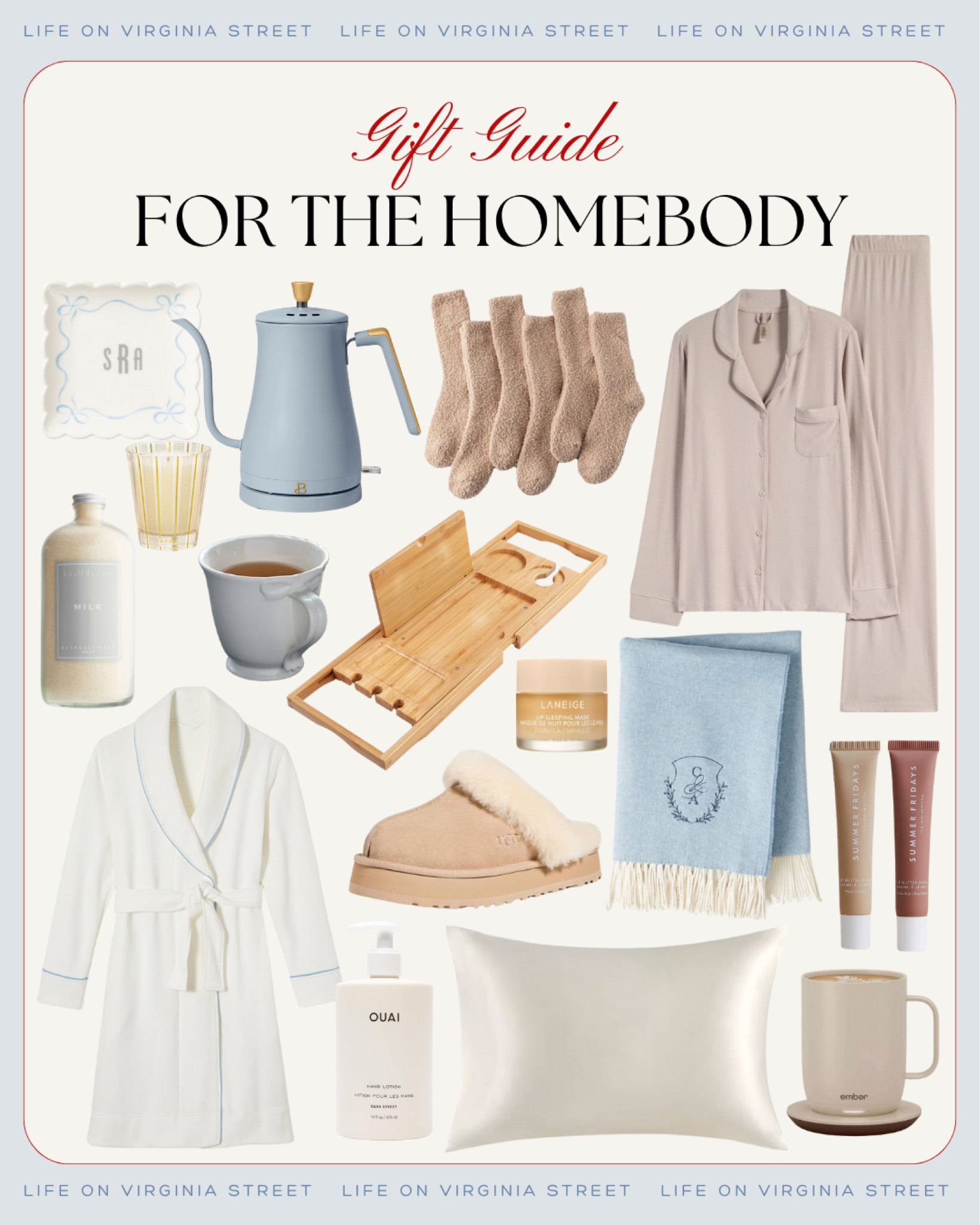 The coziest finds and perfect gift ideas for the homebody! Perfect for the person who loves a cozy night in or to add to your own personal wish list for a little pampering! Includes cozy socks, cozy pajamas, a plush robe, electric tea kettle, bow plate, bath salts, lip balm, a mug warmer, silk pillowcase, cozy slippers, bath essentials and more! #ltkgiftguide #ltkholiday #ltkfindsunder50 #ltkfindsunder100 #ltkstyletip #ltkbeauty #ltkover40 #ltkmidsize #ltkhome #ltksalealert #ltkseasonal 

#LTKSaleAlert #LTKFindsUnder100 #LTKGiftGuide