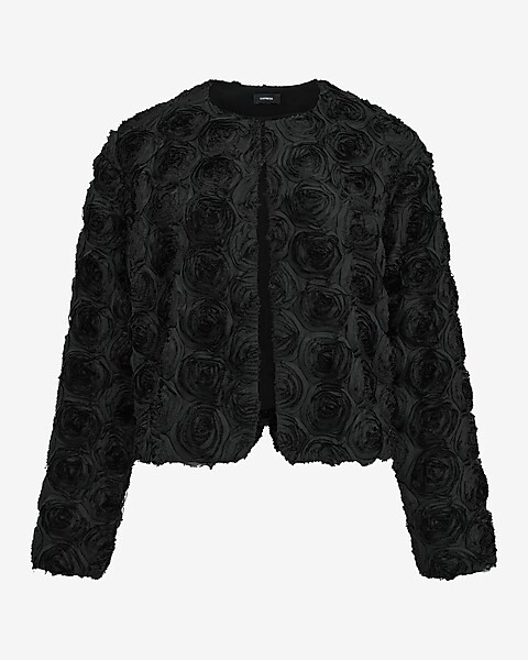 Rosette Collarless Jacket | Express