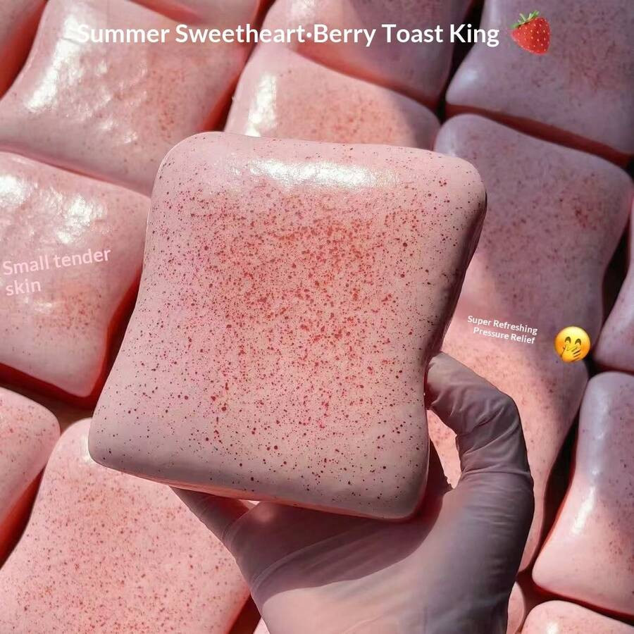 1pc Latest Soft Squishy Raspberry Toast Slow Rebound Stress Relief Squeeze Toy, Perfect Gift - Bi... | SHEIN