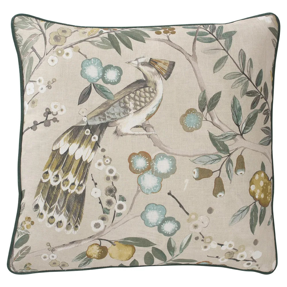 Surrey Natural Bloom Throw Pillow - 22x22 | Kathy Kuo Home